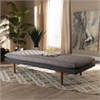 Bowery Hill Two-Tone Grey Upholstered Walnut Wood Daybed