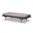 Bowery Hill Two-Tone Grey Upholstered Walnut Wood Daybed