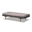 Bowery Hill Two-Tone Grey Upholstered Walnut Wood Daybed