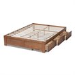 Bowery Hill Queen Size Walnut 3-Drawer Storage Bed Frame