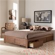 Bowery Hill Queen Size Walnut 3-Drawer Storage Bed Frame