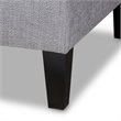 Bowery Hill Grey Upholstered Black Finished Chaise Lounge