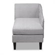 Bowery Hill Grey Upholstered Black Finished Chaise Lounge