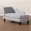 Bowery Hill Grey Upholstered Black Finished Chaise Lounge
