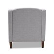 Bowery Hill Grey Upholstered Brown Finished Chaise Lounge