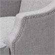 Bowery Hill Grey Upholstered Brown Finished Chaise Lounge