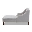 Bowery Hill Grey Upholstered Brown Finished Chaise Lounge