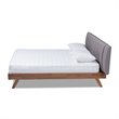Bowery Hill King SizeGrey Upholstered Walnut Finished Bed