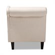 Bowery Hill Contemporary Beige Upholstered Black Finished Chaise Lounge