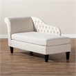 Bowery Hill Contemporary Beige Upholstered Black Finished Chaise Lounge
