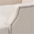 Bowery Hill Beige Upholstered Brown Finished Chaise Lounge