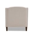 Bowery Hill Beige Upholstered Brown Finished Chaise Lounge