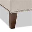 Bowery Hill Beige Upholstered Brown Finished Chaise Lounge