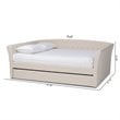 Bowery Hill Modern Fabric Upholstered Full Size Daybed with Trundle in Beige