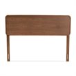 Bowery Hill Mid-Century Wood Full Headboard with Curved Edges in Walnut Brown