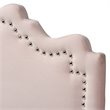 Bowery Hill Contemporary Velvet Twin Headboard in Light Pink