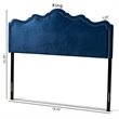 Bowery Hill Contemporary Velvet King Headboard in Royal Blue