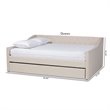 Bowery Hill Modern Fabric Upholstered Queen-Size Daybed with Trundle in Beige
