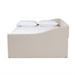 Bowery Hill Modern Fabric Upholstered Queen-Size Daybed with Trundle in Beige
