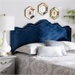 Bowery Hill Contemporary Velvet Queen Headboard in Royal Blue