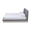Bowery Hill King Size Grey Upholstered  Wingback Platform Bed