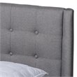 Bowery Hill King Size Grey Upholstered  Wingback Platform Bed