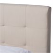Bowery Hill Queen Size Beige Platform Bed with Two Nightstands