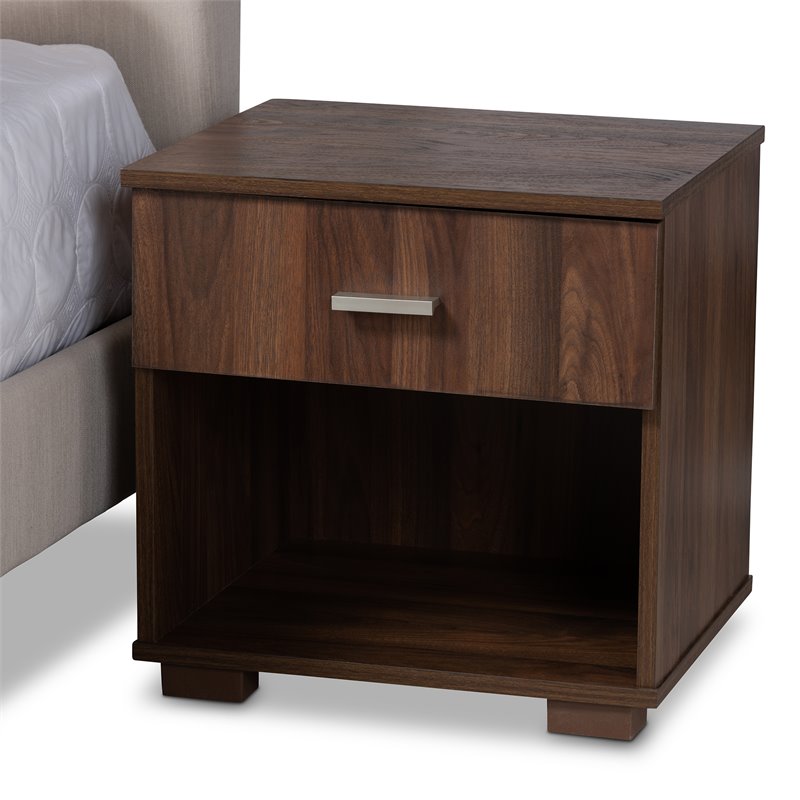 Bowery Hill Queen Size Beige Platform Bed with Two Nightstands