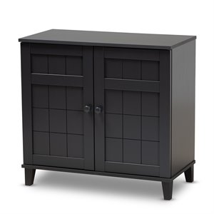 bowery hill contemporary wood shoe cabinet in dark gray