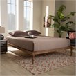 Bowery Hill Solid Wood Walnut Brown Platform Bed Rectangular Unassembled