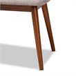 Bowery Hill Upholstered Wood Bench in Light Gray and Medium Oak
