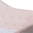 Bowery Hill Contemporary Velvet Upholstered Queen Daybed in Pink