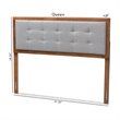 Bowery Hill Mid-Century Wood Tufted Queen Headboard in Light Gray/Walnut Brown