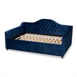Bowery Hill Contemporary Velvet Upholstered Full Daybed in Blue