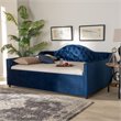 Bowery Hill Contemporary Velvet Upholstered Full Daybed in Blue