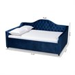 Bowery Hill Contemporary Velvet Upholstered Full Daybed in Blue