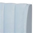 Bowery Hill Modern Velvet Upholstered Queen Platform Bed in Light Blue