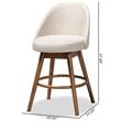 Bowery Hill Mid Century Upholstered Swivel Counter Stool in Walnut (Set of 2)