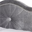 Bowery Hill Modern Upholstered Velvet Queen Size Bed wih Wood Frame in Gray