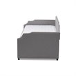 Bowery Hill Fabric Upholstered Twin Size Sofa Daybed with Trundle Bed in Gray