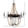 Bowery Hill Industrial Hemp and Dark Bronze Metal 6 Light Chandelier