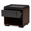 Bowery Hill Two-tone 1-Drawer Wood Nightstand in Gray and Walnut
