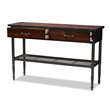 Bowery Hill 2-Drawer Wood and Metal Sideboard Server in Walnut Brown