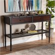 Bowery Hill 2-Drawer Wood and Metal Sideboard Server in Walnut Brown