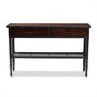 Bowery Hill 2-Drawer Wood and Metal Sideboard Server in Walnut Brown