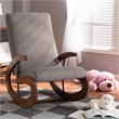 Bowery Hill Fabric and Wood Rocking Chair in Gray and Walnut Brown
