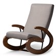 Bowery Hill Fabric and Wood Rocking Chair in Gray and Walnut Brown