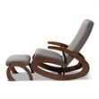 Bowery Hill Fabric and Wood Rocking Chair with Ottoman in Gray