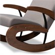 Bowery Hill Fabric and Wood Rocking Chair with Ottoman in Gray