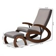 Bowery Hill Fabric and Wood Rocking Chair with Ottoman in Gray